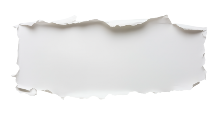 White Torn Paper Texture with Ripped Edges for Background Design - Ideal for Mockups and Layouts on white and transparent Background