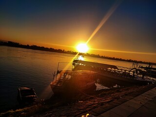 Sun trip on the sea and boat