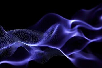 Obraz premium Abstract Dark Shiny Violet Light Waves in Motion, Elegant Flow of Energy with Glossy Lines.