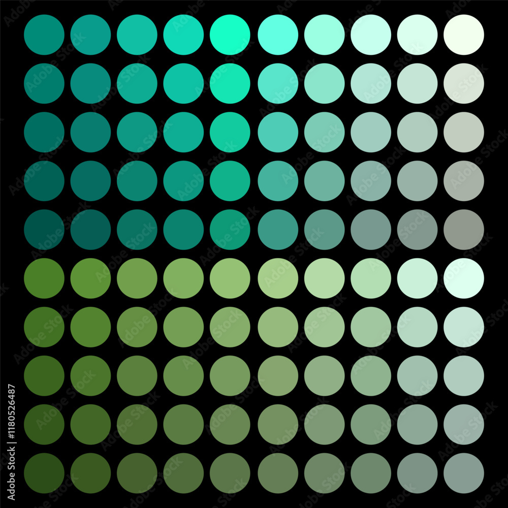 Poster gradient circle pattern. teal and green colors. geometric dot grid. abstract modern vector.