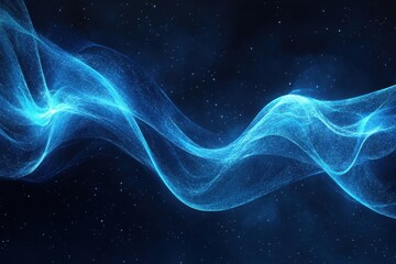 Fototapeta premium Abstract Blue Light Waves in Motion, Flowing Energy with Calm and Vibrant Lines.