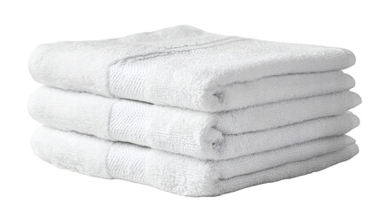 A stack of white towel isolated on white background