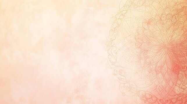 Abstract Peach Background With Intricate Mandala Design