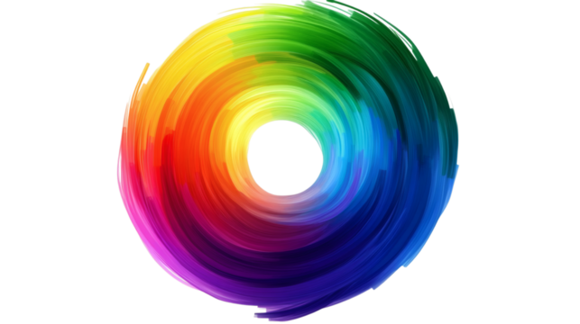 A spiral rainbow colour isolated on white background 