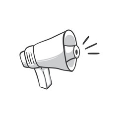Megaphone doodle hand drawn illustration
