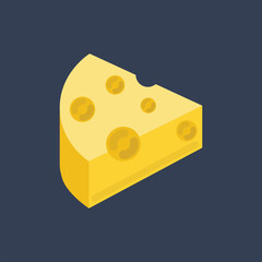 Cheese slice icon. Vector illustration.