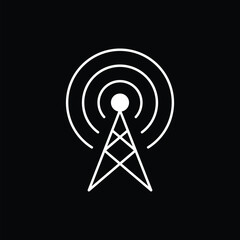 Broadcast, transmitter antenna icon for web and mobile. Vector illustration.