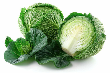 Fototapeta premium fresh cabbage isolated on white background