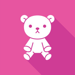 Cute teddy bear toy icon. Cute stuffed toy symbol. Vector illustration.