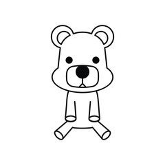 Cute teddy bear toy line icon. Cute stuffed toy symbol. Vector illustration.