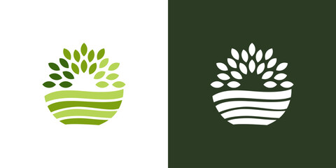Pot leaves icon logo plant leaf green nature vector isolated