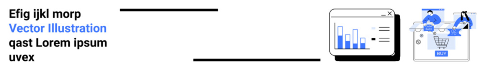 Business team reviewing analytical data. E-commerce statistics displayed on computer screens. Ideal for marketing, analytics, strategy planning, SEO, e-commerce, sales business reports. Landing page