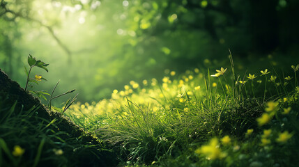 Obraz premium Sunlit Meadow with Wildflowers