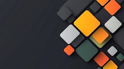 Abstract Geometric Design with Colorful Squares