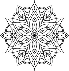 Obraz premium Circular Grace mandala, style Mehndi and Mandalas in Oriental Decorative Art, Coloring book page