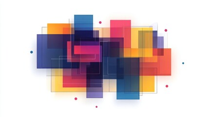 Fototapeta premium Abstract colorful overlapping rectangles.