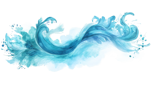 abstract blue background with waves isolated on white background