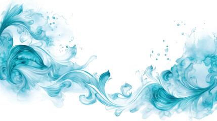 abstract blue background with waves isolated on white background