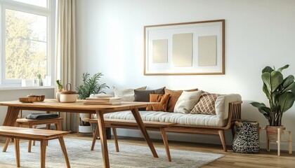 Modern Wooden Dining Set Cozy Living Room Decor Home Interior Design