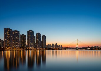 Fototapeta premium タワーマンションの夜景・不動産イメージ