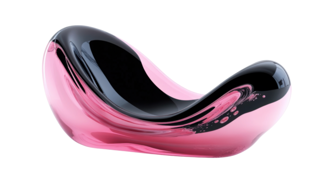 Abstract black fluid glass transparent background