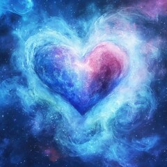 Cosmic Heart Nebula Galaxy Love Space Art
