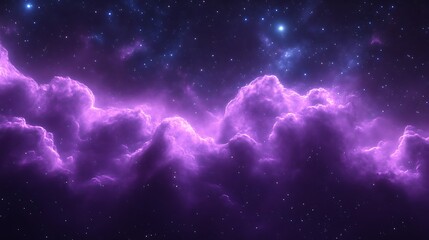 Fototapeta premium Purple nebula in space with stars.