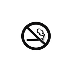 close up of a no smoking black icon with white background 