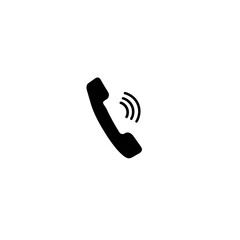 close-up of a white background with a black phone call icon 
