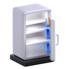 Refrigerator 3D Icon, designed to symbolize food storage and preservation