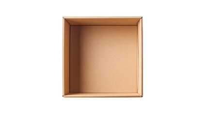 Empty cardboard box transparent background