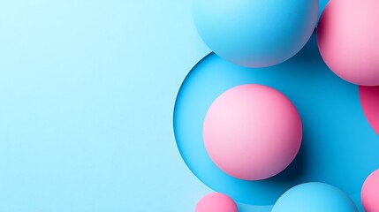 Abstract Pastel Pink and Blue Spheres Background