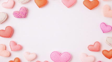 Fototapeta premium Heart shaped decorations Valentine on white background