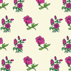 Purple Hand Drawn Floral Pattern Background