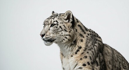 Obraz premium Majestic Snow Leopard Profile Wildlife Photography Endangered Species Big Cat Nature