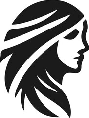 silhouette sketch of a logo icon, a symbol of a modern minimalist woman's face as a symbol of beauty