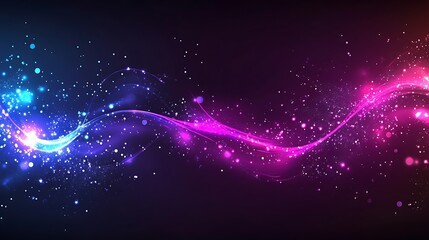 Obraz premium Abstract glowing wave with vibrant colors and sparkles