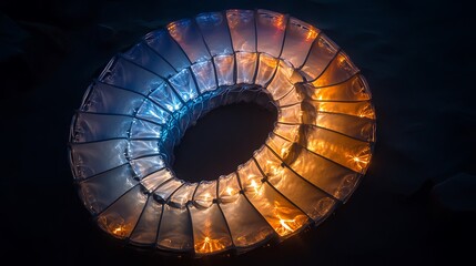 Fototapeta premium Illuminated Circular Structure With Gradient Lighting