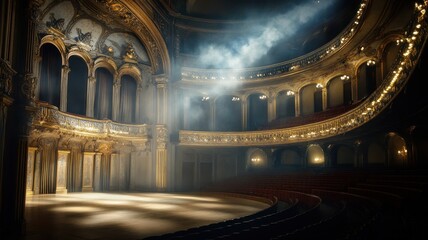 Obraz premium An elegant theater interior showcasing grand architecture and light.