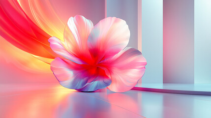 Fototapeta premium Surreal Abstract 3D Floral Background, with a dreamy and magical feel