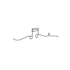 continuous line musical notes