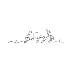 continuous line musical notes