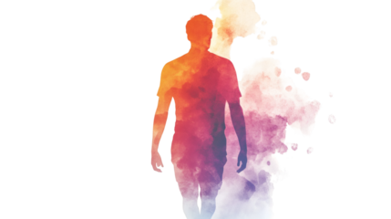 watercolor person painted watercolor isolated on white background