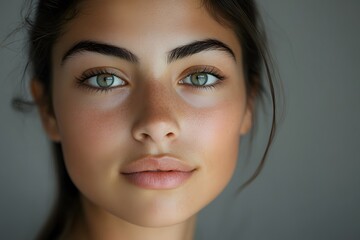 Fototapeta premium beautiful woman with glowing skin, Generative AI