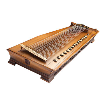 zither Advertisement isolated on white background full depth of field 