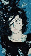 Serene Submersion: A Dreamy Underwater Portrait