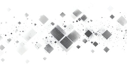 Abstract technology background with cubes and squares isolated on white background