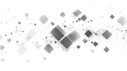 Abstract technology background with cubes and squares isolated on white background