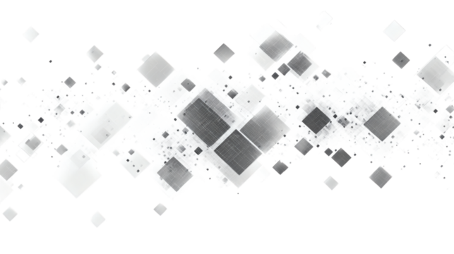 Abstract technology background with cubes and squares isolated on white background
