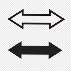 A minimalist vector arrow illustration with clean lines and a modern design with two pointers, complemented by a transparent background.